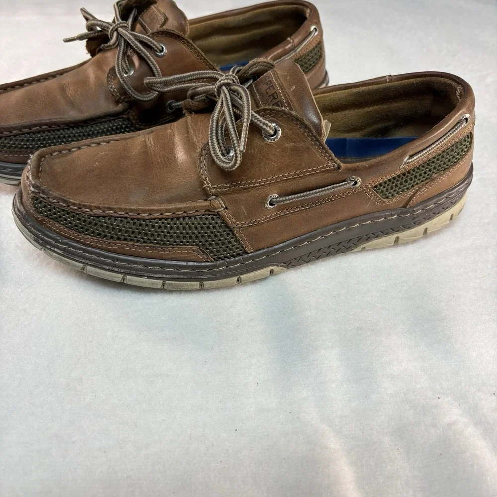 Sperry Top Sider Leather Boat Shoes Size 12M Memory Foam STS15061‎
